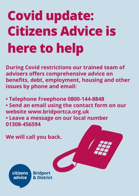 Citizens Advice - advice and support available